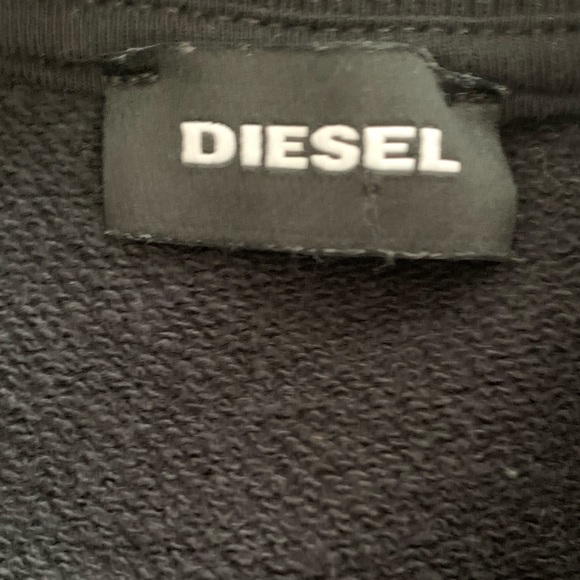 Boys Diesel black sweatshirt with denim star in french terry size 8 - Picture 5 of 9